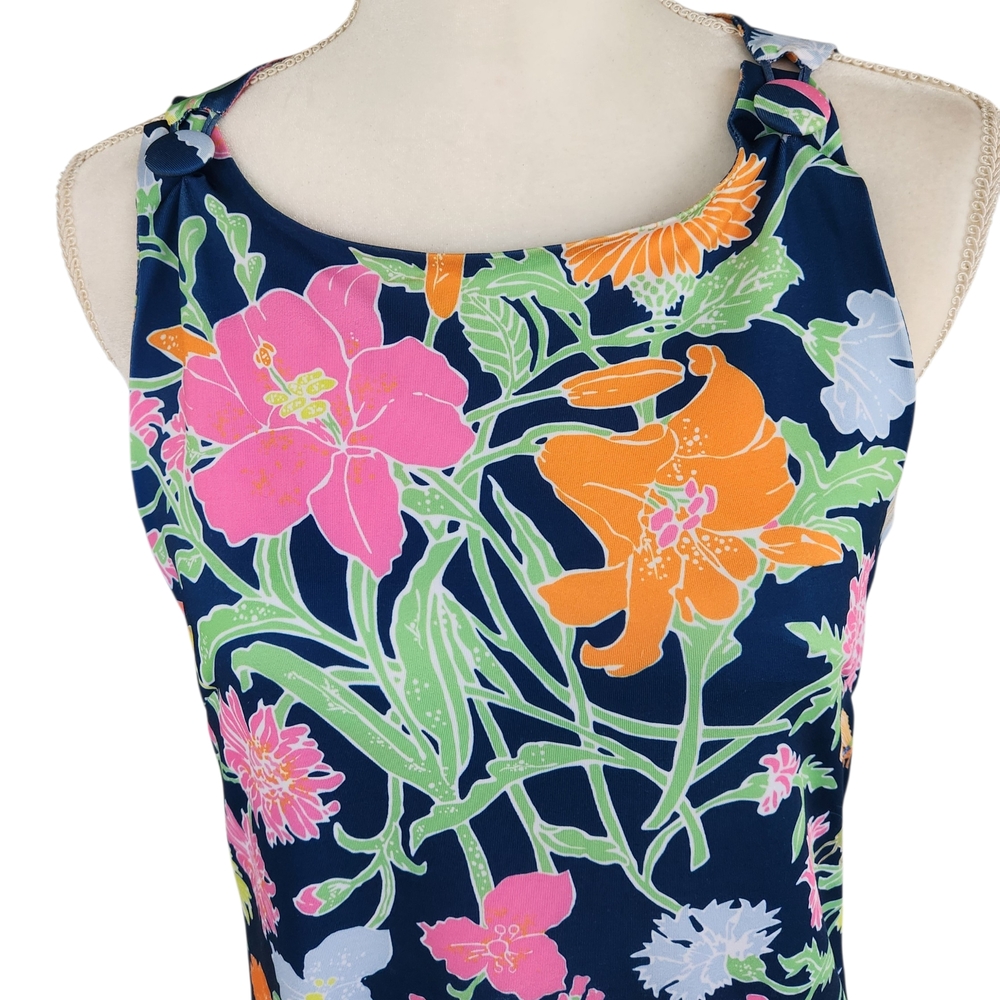 Gretchen Scott Designs Navy Floral One-Piece with Contrast Button Strap - Picture 7 of 12